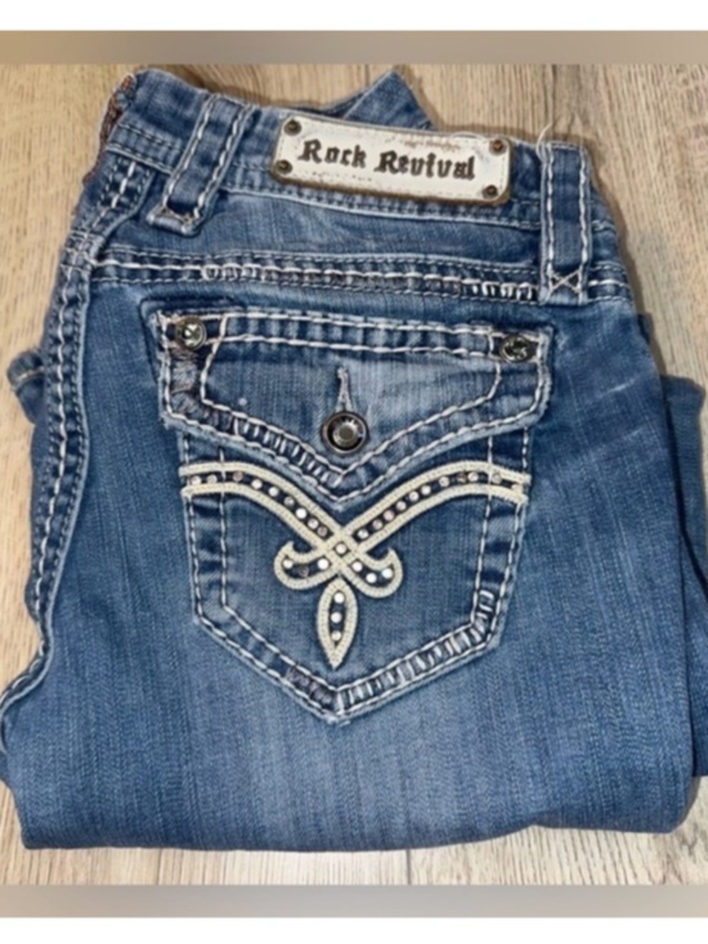 Rock Revival Women's Jill bootcut boot blue jeans denim